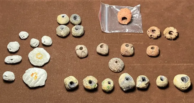 Ancient South American Beads & Spindle Whorls ~ 102 Grams ~ SEE!