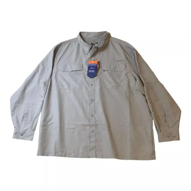 TALLWOODS ELEMENT WEAR Vented Fishing Shirt Mens Gray Long Sleeve Size XXXL  3XL $22.00 - PicClick