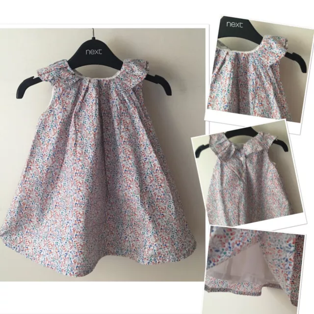 Abito estivo per bambine Next Ditsy floreale foderato bella 3-6 mesi