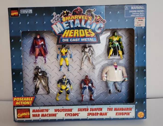 Marvel Metallic Heroes 1998 DieCast Metal Action Figures Toy Biz Marvel Comics