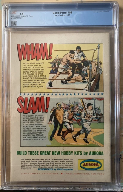 Doom Patrol #99 (CGC 6.0) 1st app Beast Boy / Changeling / Teen Titans 2