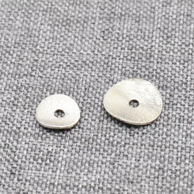 10 Stück Sterlingsilber, runde Scheibenperlen, konkaver Kreis-Abstandshalter,6mm