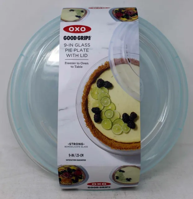 OxO Good Grips 9'' Inch Glass Pie Plate W/Lid 1 Count (Damaged Lid)
