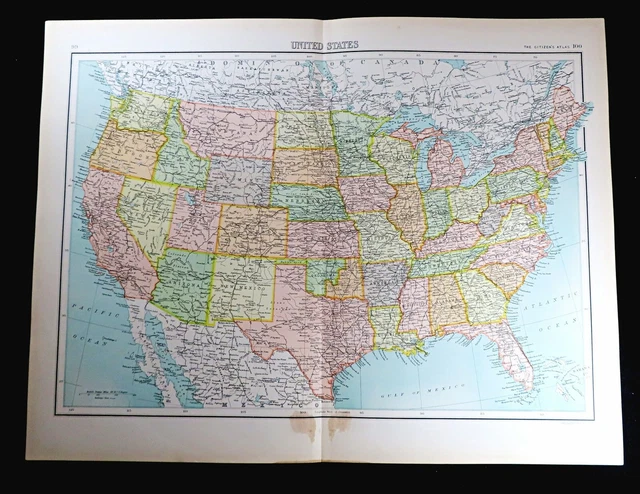 MAP OF THE United States of America USA Continental American Border ...