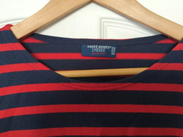 Meridien Stripped St-James L'atelier Sailor Long Sleeve Shirt Navy Red XL Men 3