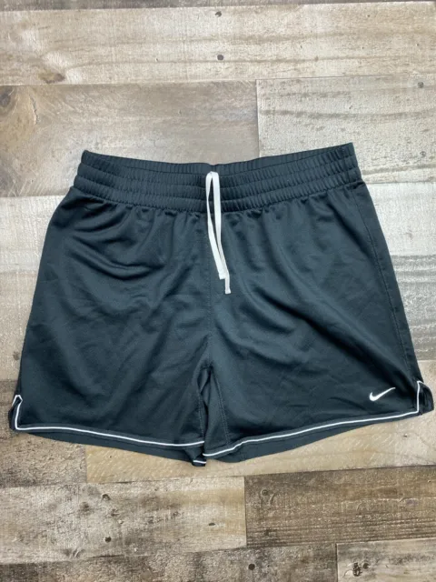 Nike Womens Small Black Athletic Gym Basketball Shorts Drawstring Logo Vintage