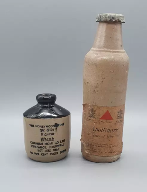 Vintage Apollinaris Capped Bottle (1936+) & Jar for Cornish Mead (1960s)