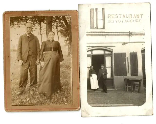 La Tresne (33) CPA + Photo of the Descombes Couple.Travel Restaurant.