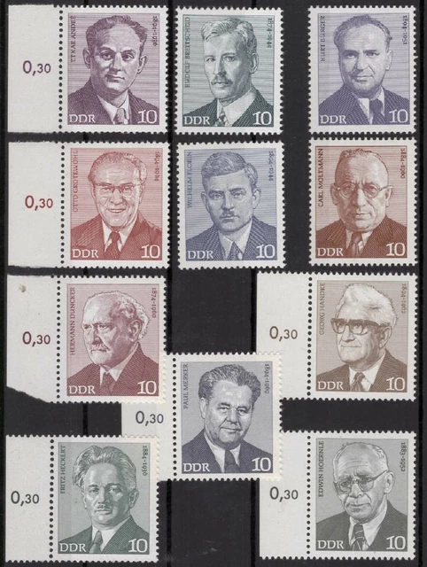DDR BRIEFMARKEN, Satz Bedeutende Personen, Jahrgang 1974, Mi 1907