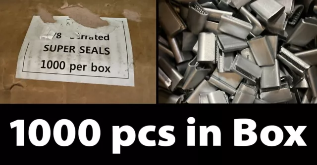 1000pcs 5/8" Serrated Polyester Strapping Seals, Silver
