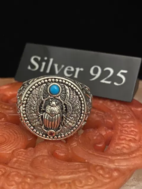 Silver Signet Scarab  Ring