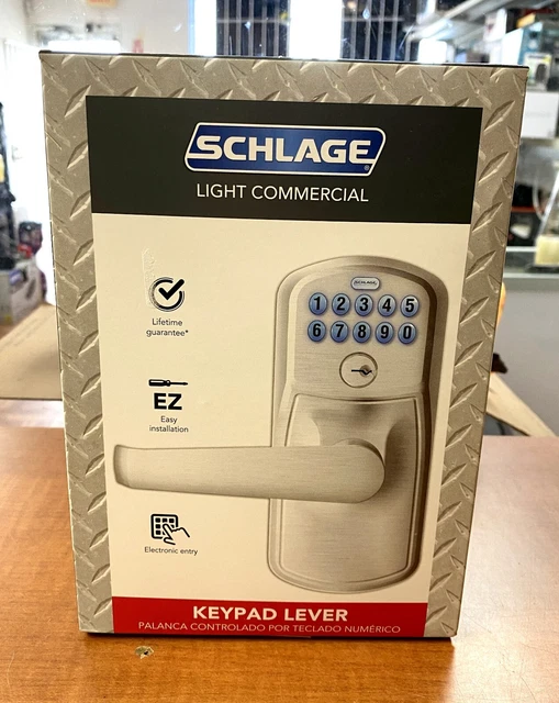 Schlage FE595 CSV PLY 626 ELA Keypad Entry with Flex-Lock Satin Chrome New Schlage FE595 CSV PLY 626 ELA Keypad Entry with Flex-Lock Satin Chrome New