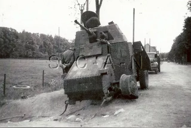 WWII German Large (5.0 x 3.5) REPRO Photo- French Panhard Armored Car 178- #4