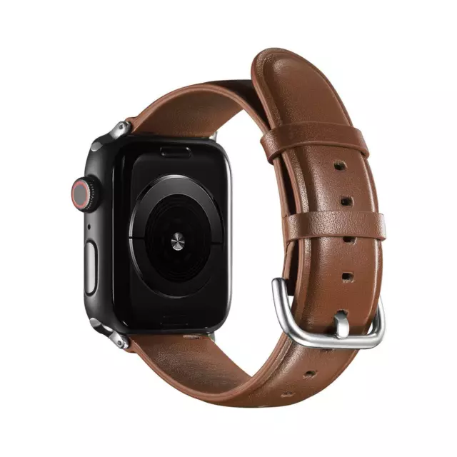 Für Apple Watch 0 - 3 LEDER Armband 42 mm Band Braun + Schutz Hülle Silikon TPU 2