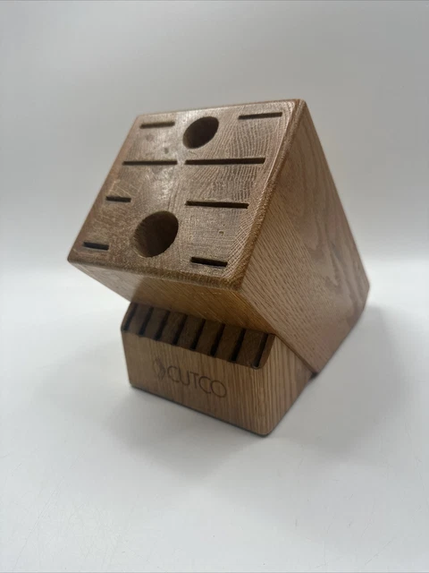 Cuchillo para ama de casa Cutco bloque 18 ranuras acabado madera roble cereza