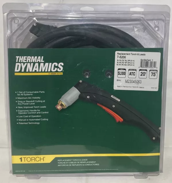 THERMAL DYNAMICS 7-5206 Victor SL100 Handheld Plasma Torch NEW SEALED