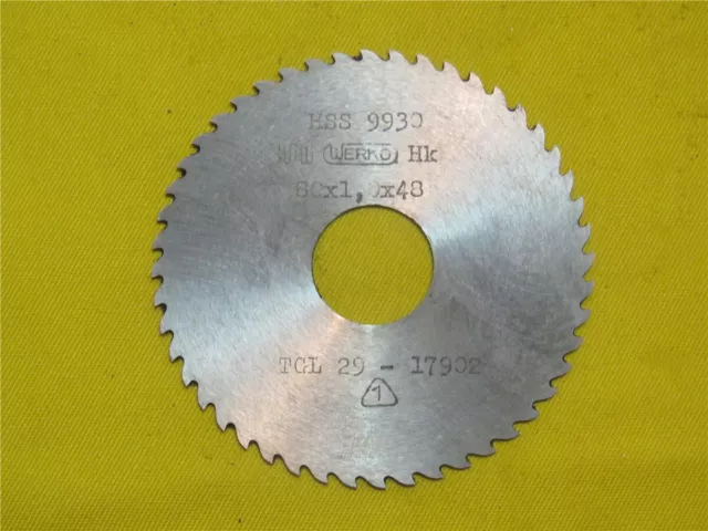 DDR Metall Kreissägeblatt Werkö HSS - 80 x 1,0 x 48 - Auf Ø 22 - Scheibenfräser