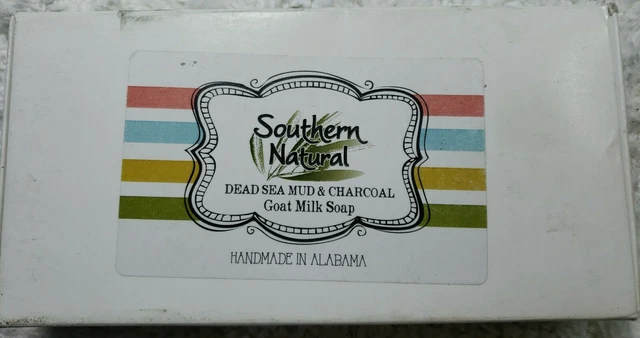Southern Natural Handmade Goat Milk Soap~Dead Sea Mud & Charcoal-3 BARS PER BOX