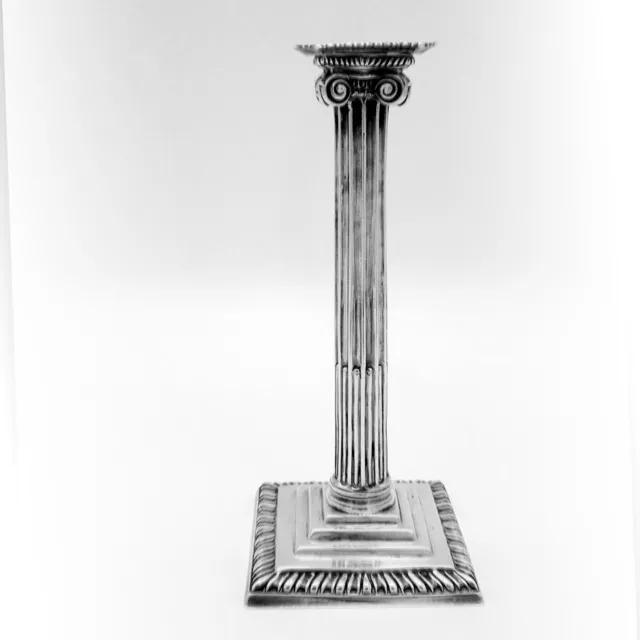 Georgian Corinthian Column Candlestick Sterling Silver London 1766
