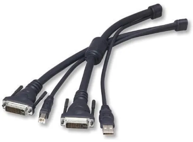 NEW! Belkin F1D9201-10 OmniView DVI KVM Cables with Audio, 10 feet, USB/DVI
