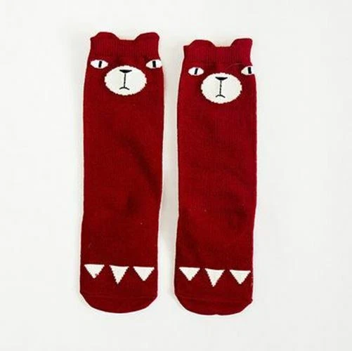 1 Paio Unisex Piacevole Carino Cartoon Fox Bambini Calzini Ginocchio Ragazza Del 5