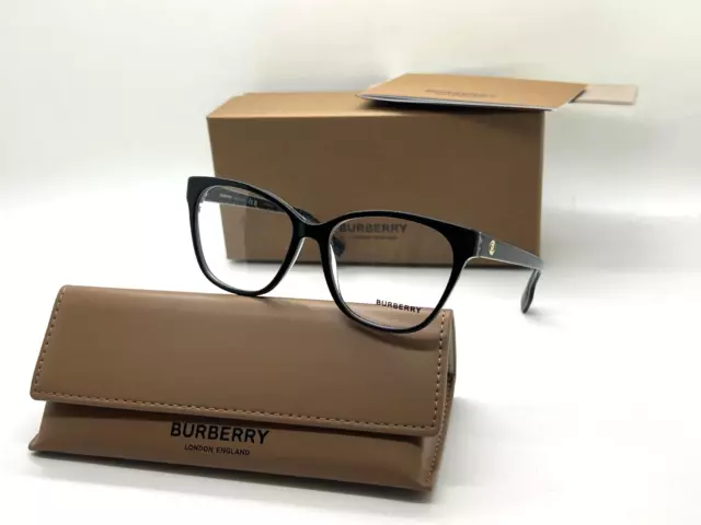 Burberry Eyeglasses B 2345 3977 BLACK/PRINT TB  FRAME 52-15-140MM NIB ITALY