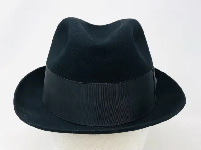Dobbs Hat Mens Fedora Hat Black Size 7 Vintage Wool Felt 5th Avenue NY KP21 2