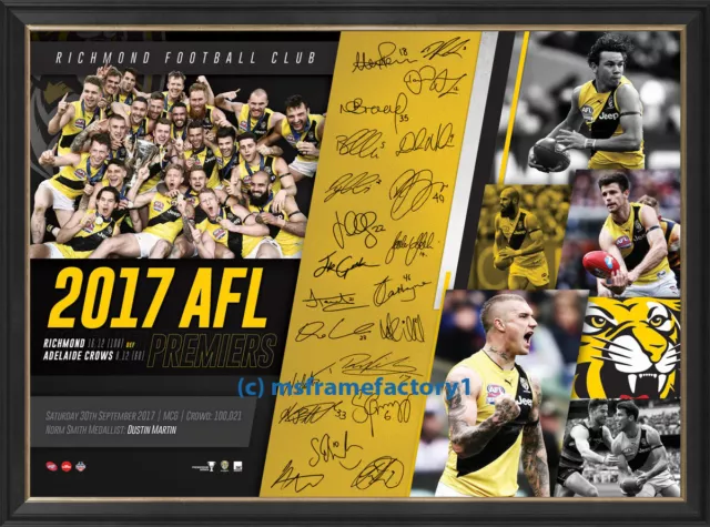 Richmond Tigers 2017 Premiers Team Signed AFL Official Print Framed - MARTIN