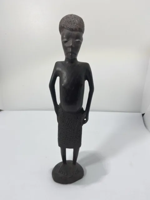 Amazing African Carved Wooden Statue Ebony Wood Unusual
