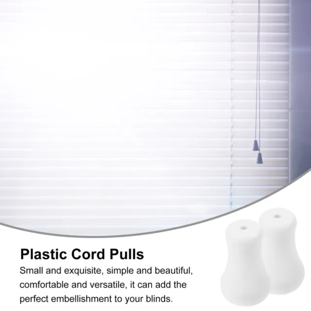 20 Pcs Shutter Knob Plastic White Cord Tassel Window Blind Pulls 3