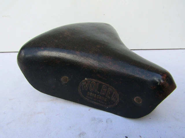 Selle De Vélo Ancienne Wolber - Vintage Cuir - Pour Réparation Ou Déco