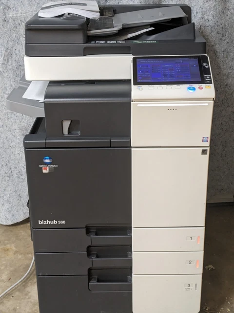 Konica Minolta Bizhub 368 - Color Printer Copier Scanner Fax Model 302302 Works!