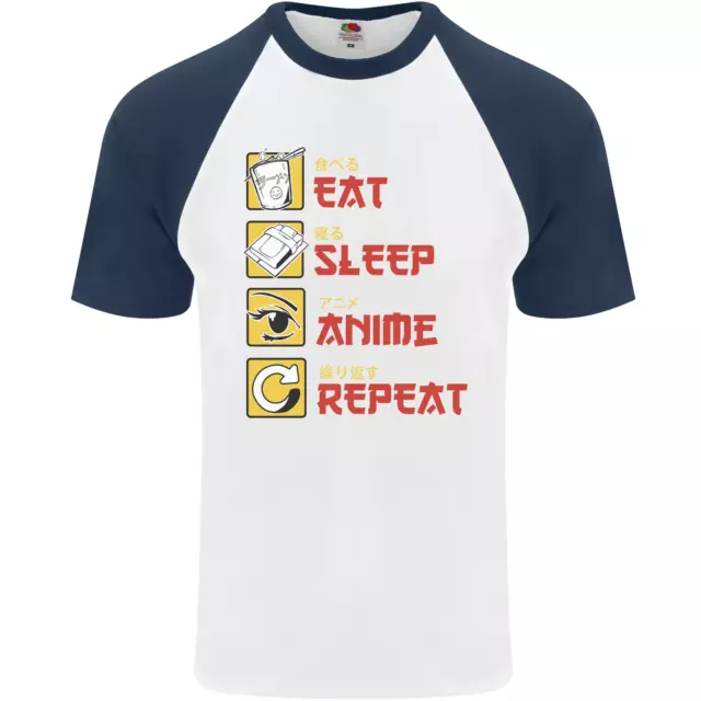 Maglietta da baseball Eat Sleep Anime Repeat Uomo S/S