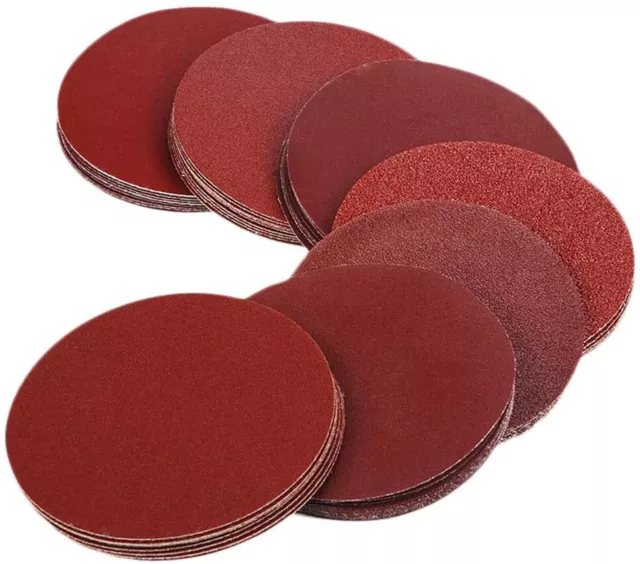 100-PACK 150mm No-Hole Hook Loop Sanding Discs P40-1000 Grit Orbital Sander Pads