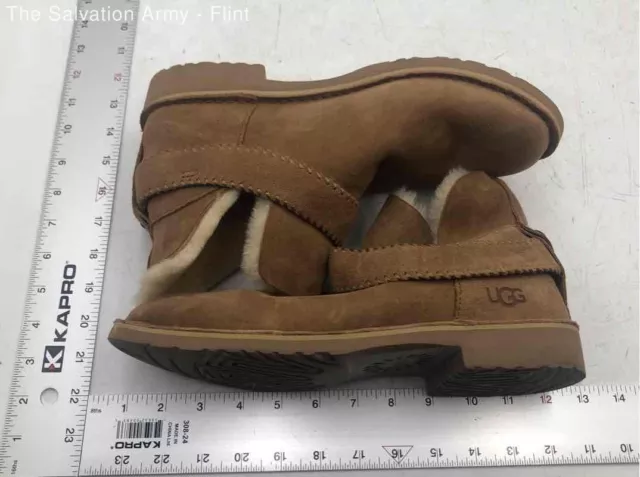 UGG Womens Mckay 1012358 Brown Suede Round Toe Ankle Shearling Boots Size 10.5