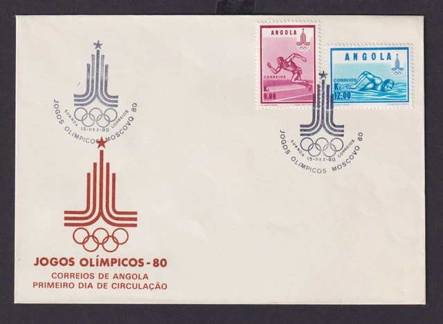 Sport Olympia Angola Afrika Brief Olympiade Moskau Schwimmen Laufen 1980