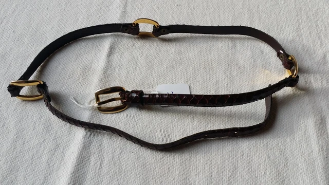 Ceinture Femme CHAMBORD En Serpent Véritable - Taille 85/34, Largeur 2 Cm, Quasi Neuve