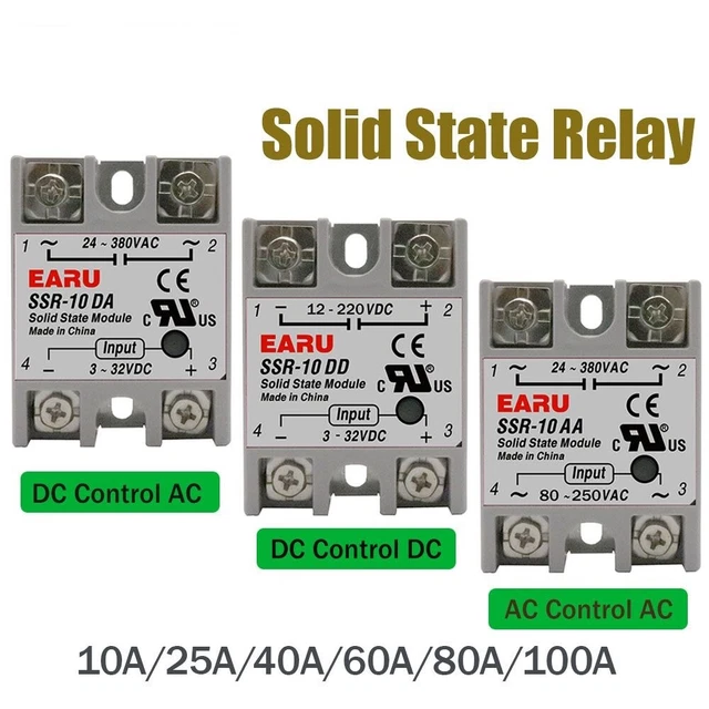 Solid State Relay Module Temperature Control SSR-25DA/40DA/40AA/40DD 10A-100A