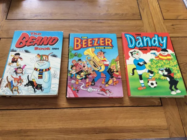 The Dandy Book +The Beano +The Beezer 1984 ,1986,Annual - Vintage Retro Hardback