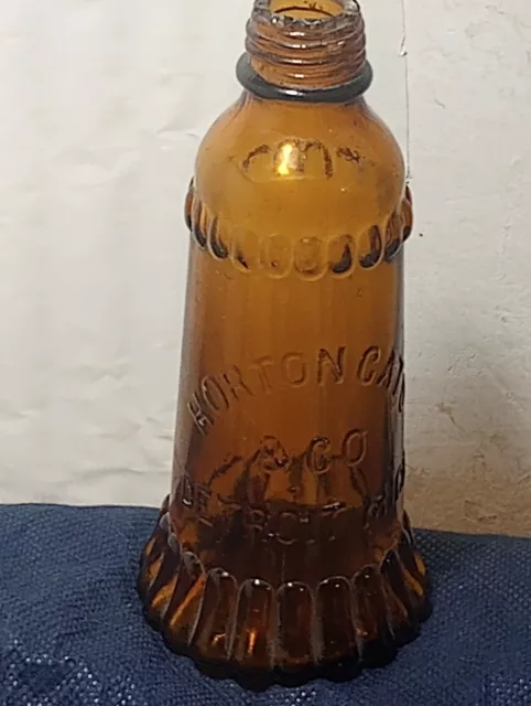 Antique Horton Cato Bell Shaped Amber Bottle