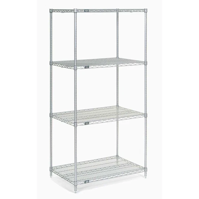 Nexel 5 Tier Chrome Wire Shelving Starter Unit 24"W x 21"D x 74"H