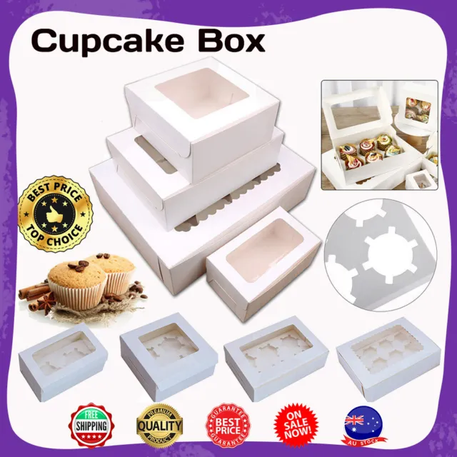 Cupcake Box 1/2/4/6/12/24 Holes Window Face Party Wedding Baby Xmas Gift Boxes