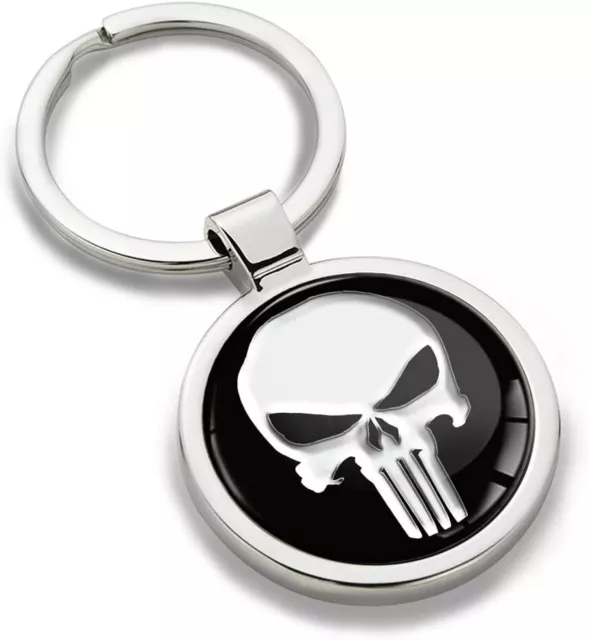 1 x Porte Clé Metal Le Crâne Skull Boite Cadeau pour Homme et Femme