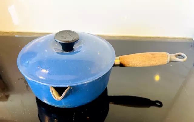 Le Creuset 18cm Enamel Cast Iron Saucepan Milkpan w/ Lid Blue