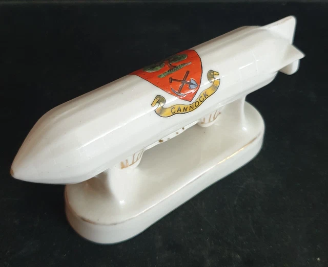 WW1 BRITISH CRESTED China German Zeppelin Airship by Arcadian with ...