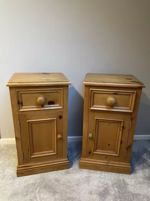 pine bedside cabinets x 2 - collect only