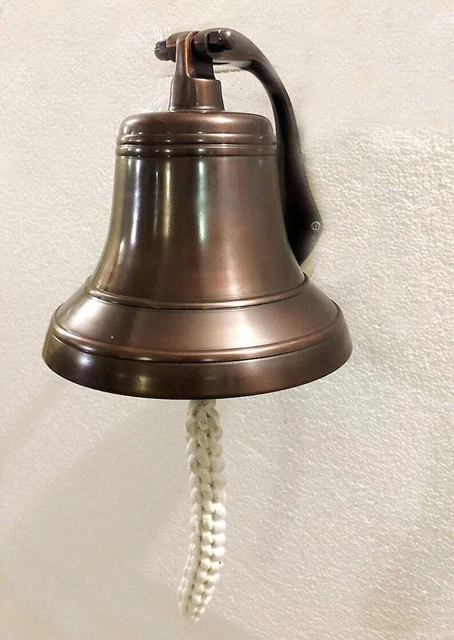 Campanello per porta da appendere nautico in metallo antico con decorazione...