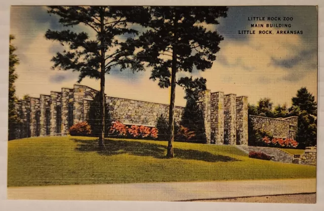 Little Rock Zoo Main Building Vintage Postcard Unposted!!