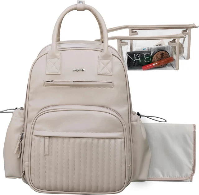 Hap Tim Diaper Bag Backpack, Leather Baby Diaper Bag with Changing Pad,19 2 2
