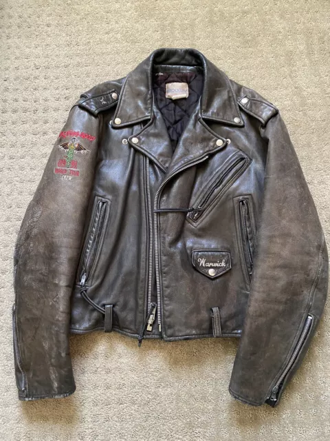 Motley Crue Dr Feelgood 1989-1991 World Tour Leather Jacket Crew Name ”Warwick”